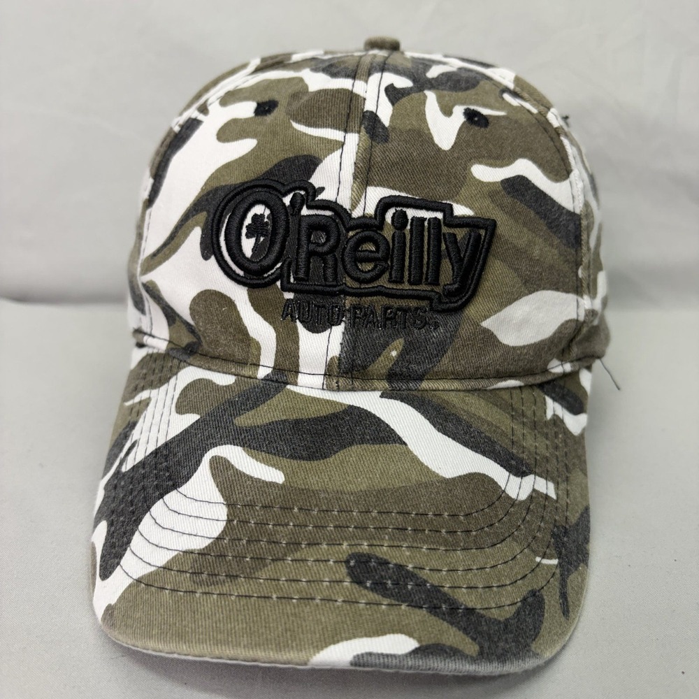 O'Reilly Auto Parts Hat Camo Baseball Cap Mens OSFM Green Camouflage Hook Loop